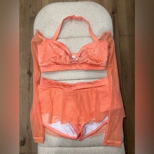 NFL/NBA Pro-dance/Pro cheer Peach long sleeve Audition Two-piece, The lineup S/M